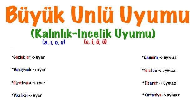 9) Dil öğrettiği için, Türkçedeki büyük ünlü ‍uyumunu öğrenmek önemlidir