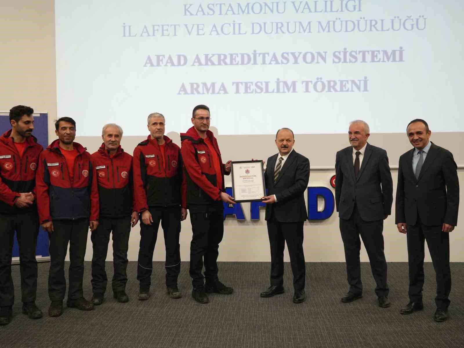 Kastamonu'da 5 Arama ve Kurtarma Ekibi Akreditasyon Sürecini Tamamladı