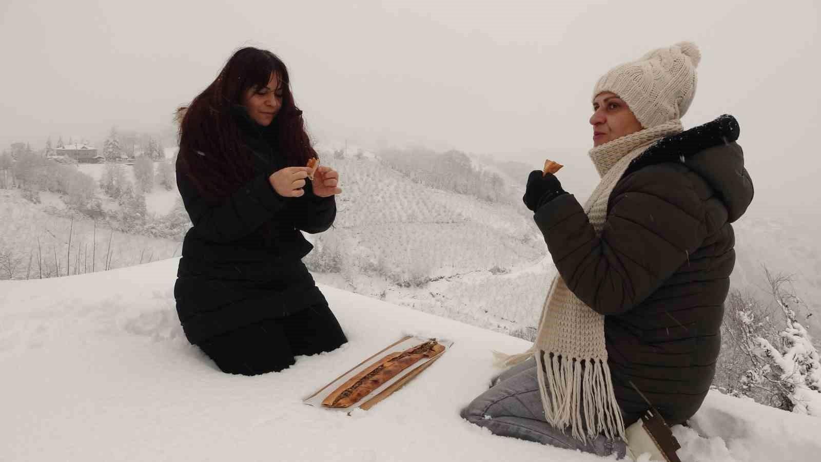 Ordu'da Kar Yağışıyla Birlikte Boztepe'de Eğlenceli Anlar Yaşandı